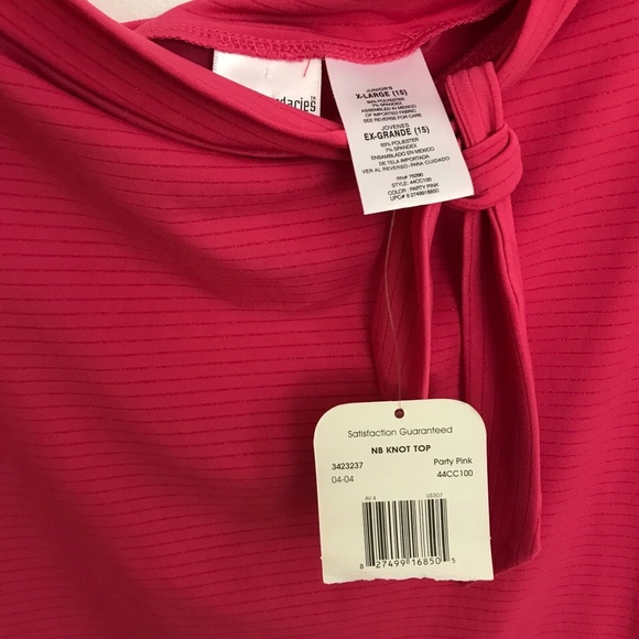 No Boundaries Women's Knot Top Party Pink Junior's X-Large (15) Stretch NWT - Picture 5 of 12
